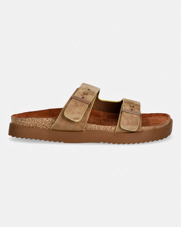 Tommy Hilfiger erkek süet CORK ADJUSTABLE SUEDE SANDAL terlik