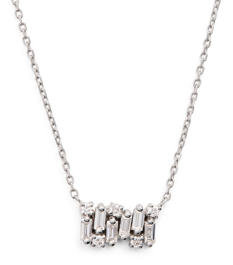 White Gold and Diamond Shimmer Necklace 18K WG/WD