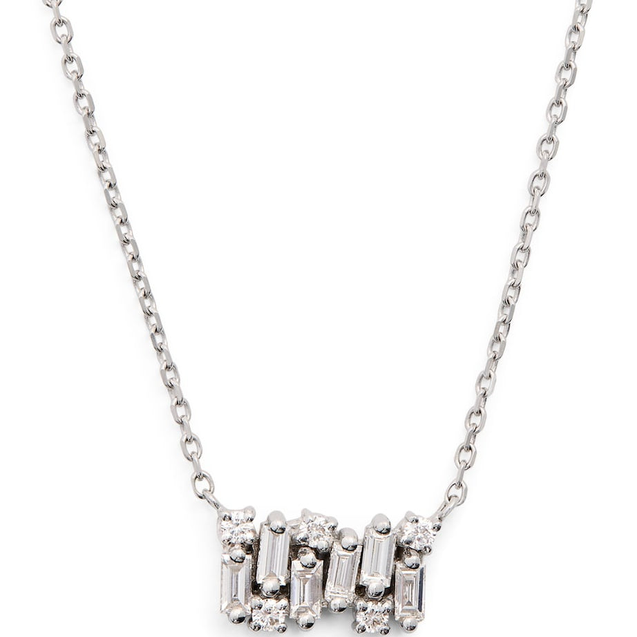 White Gold and Diamond Shimmer Necklace 18K WG/WD