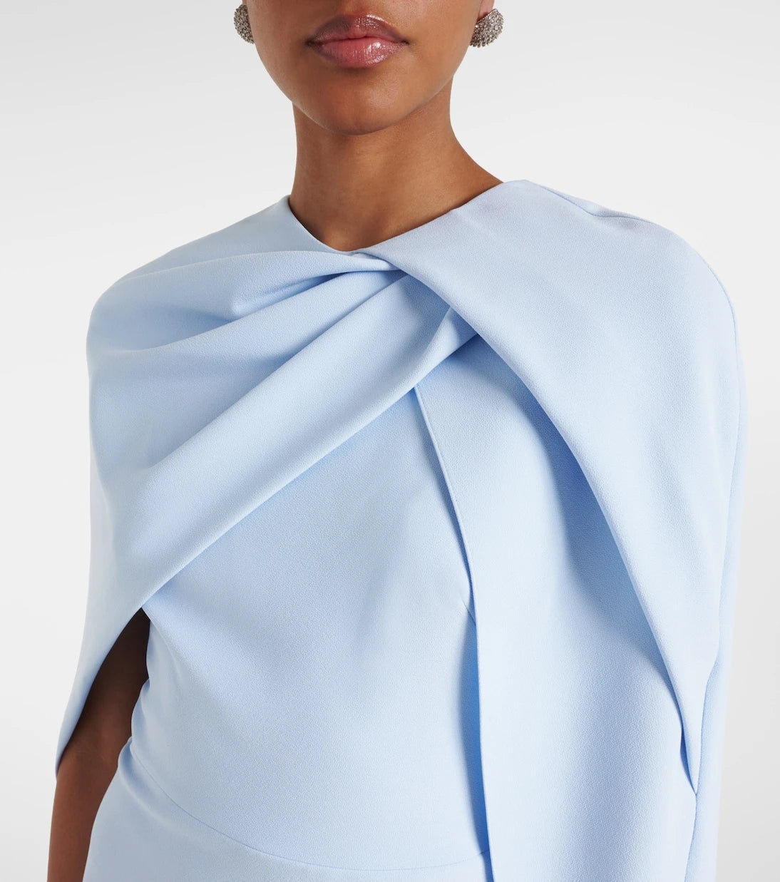 Safiyaa - Oria caped crêpe cocktail dress