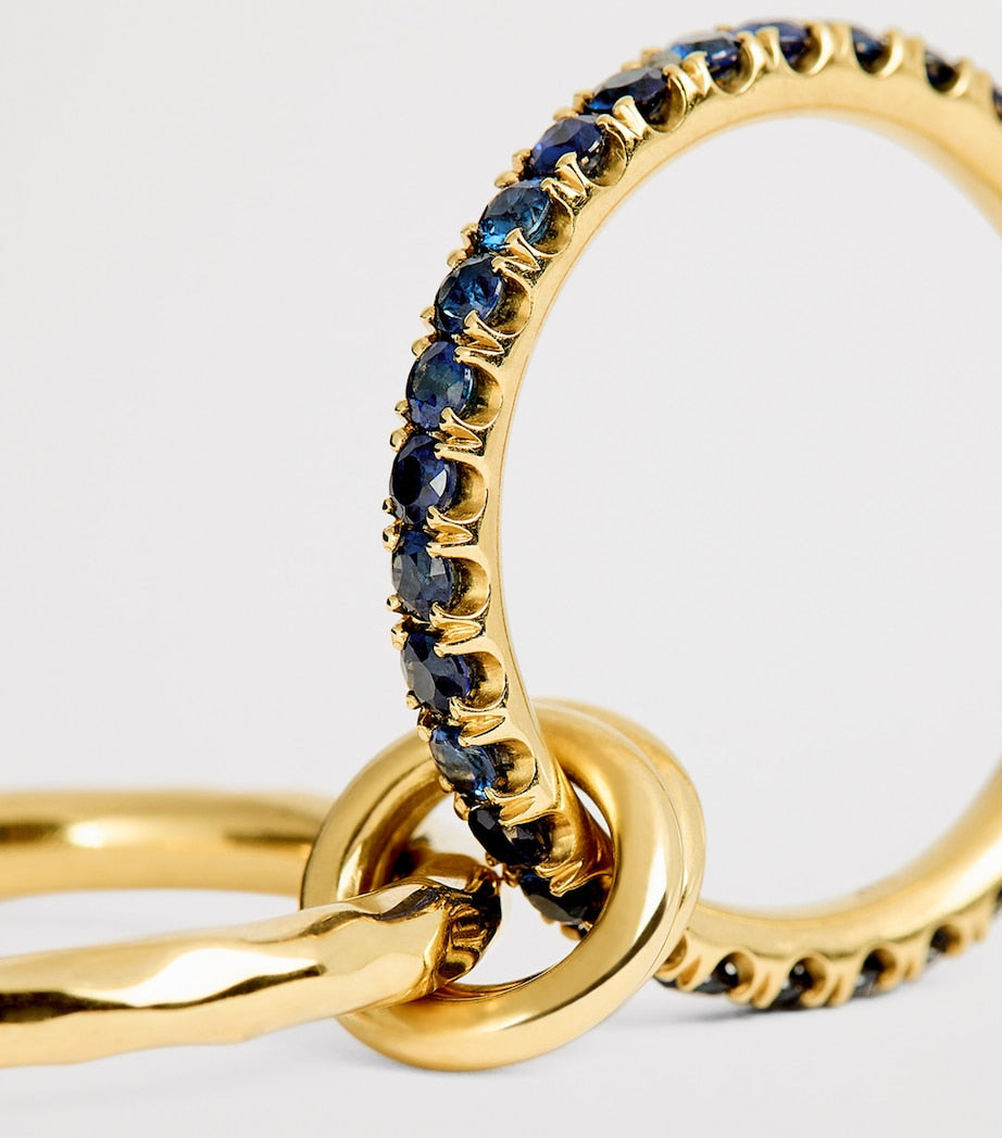 Spinelli Kilcollin Yellow Gold and Sapphire Vetra Vulcan Ring