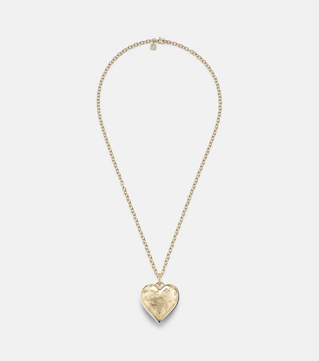 Sydney Evan - Puffy Icon Heart 14kt gold pendant with diamonds