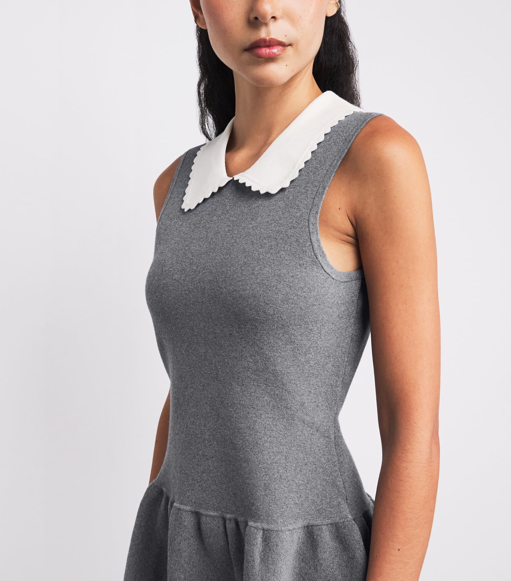 Claudie Pierlot Grey Cotton-Blend Skater Dress