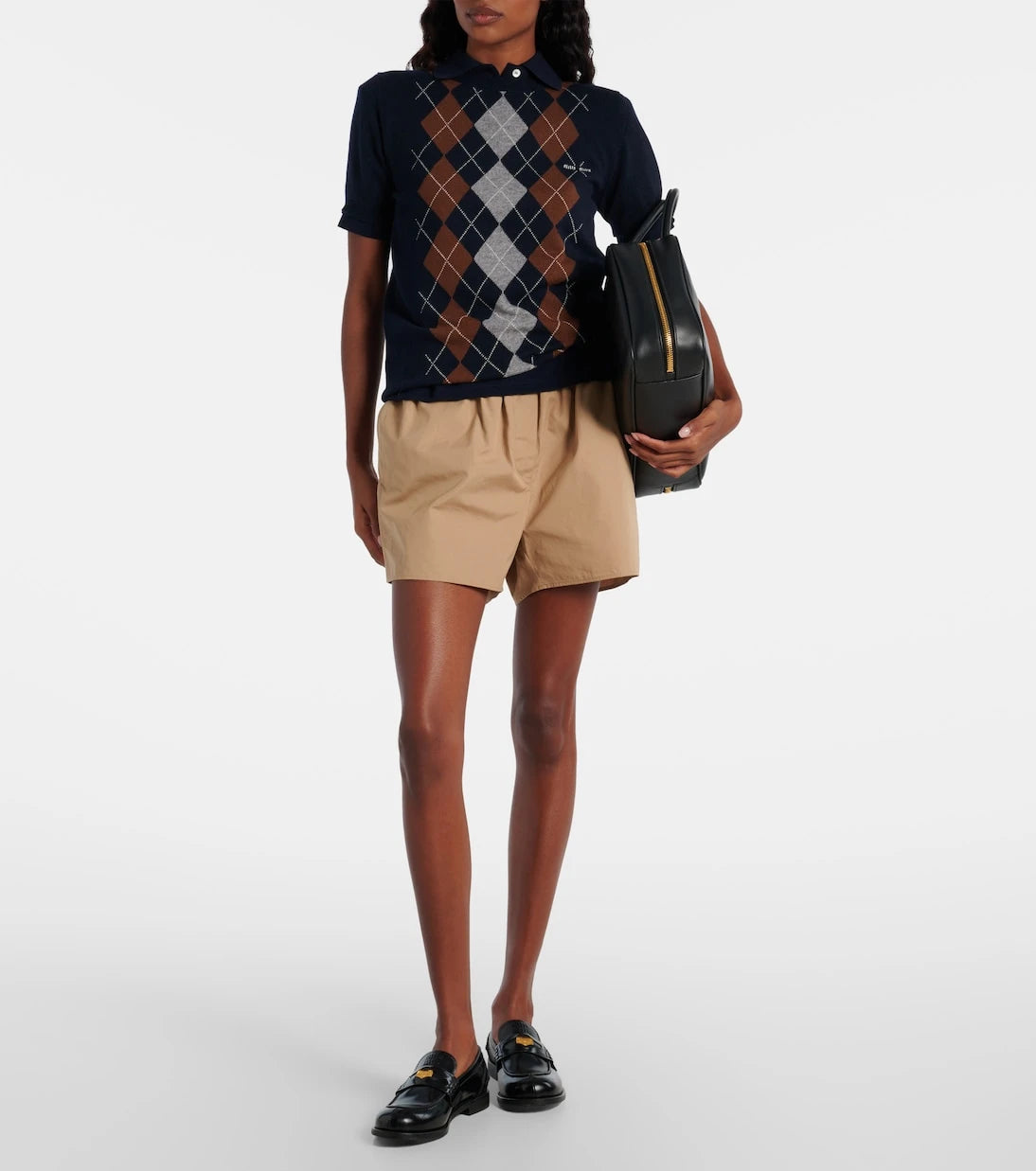 Miu Miu - Argyle knitted cashmere top