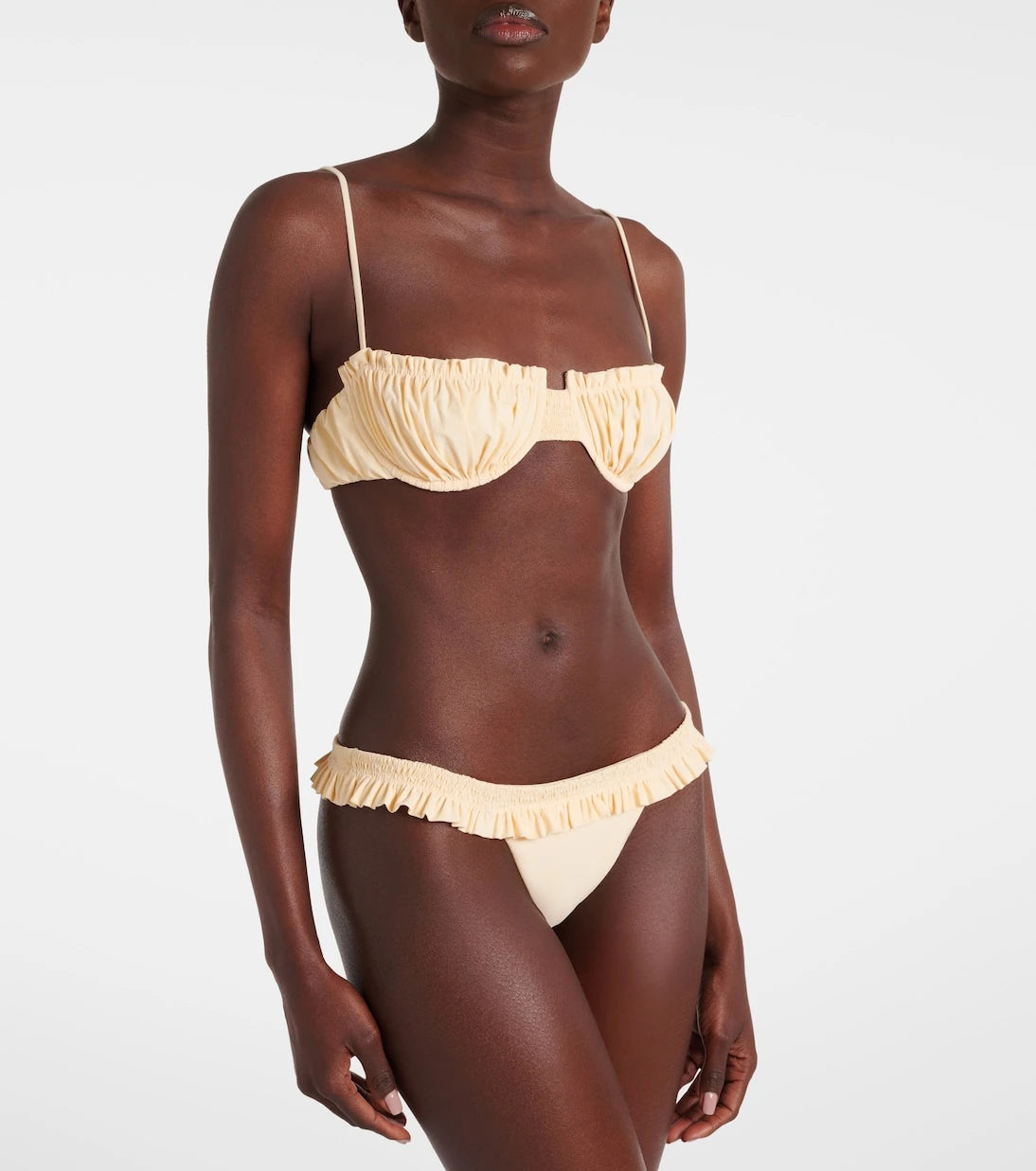 Faithfull - Esterel ruffled mid-rise bikini bottoms
