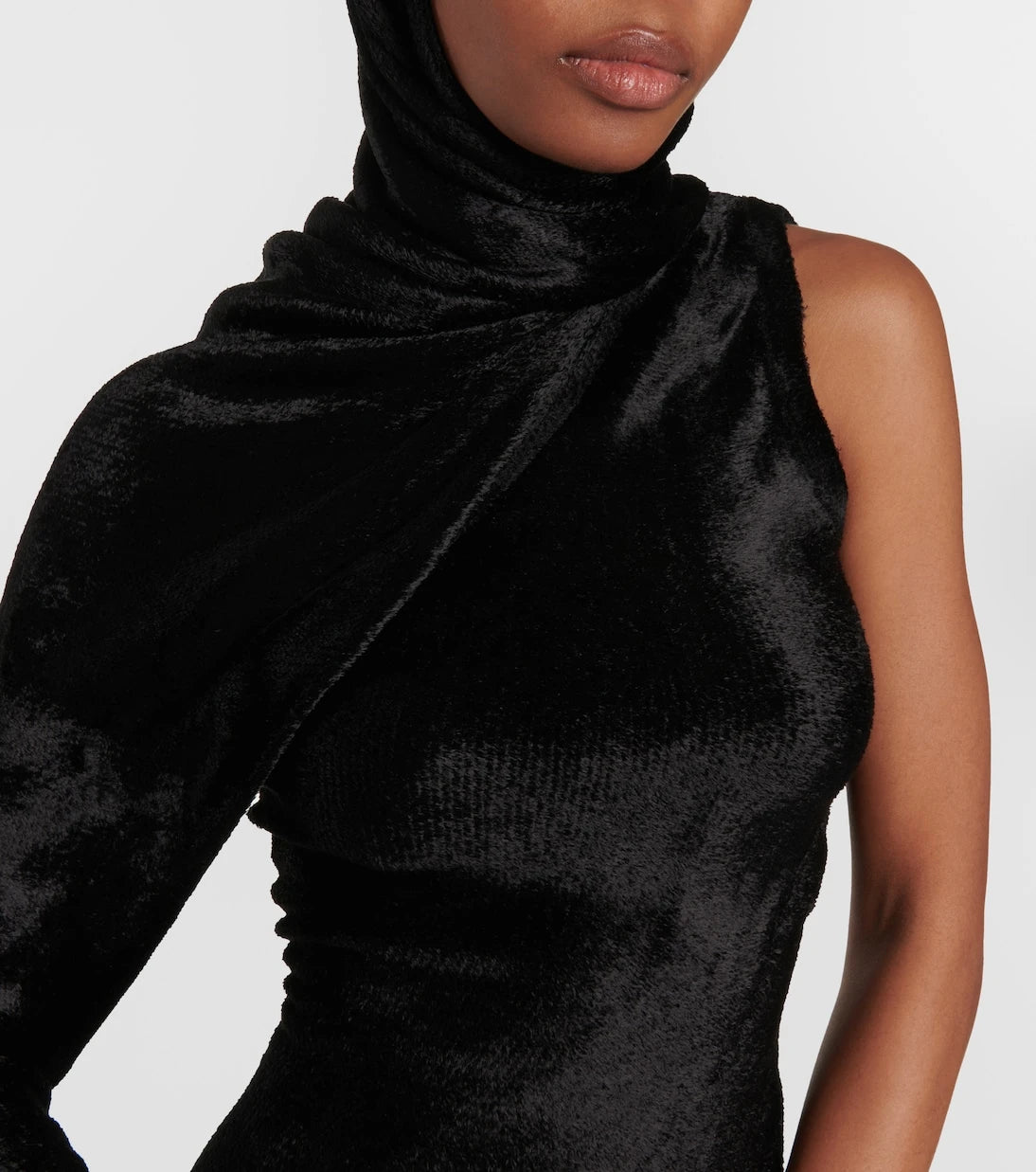 Alaïa - Hooded asymmetric gown