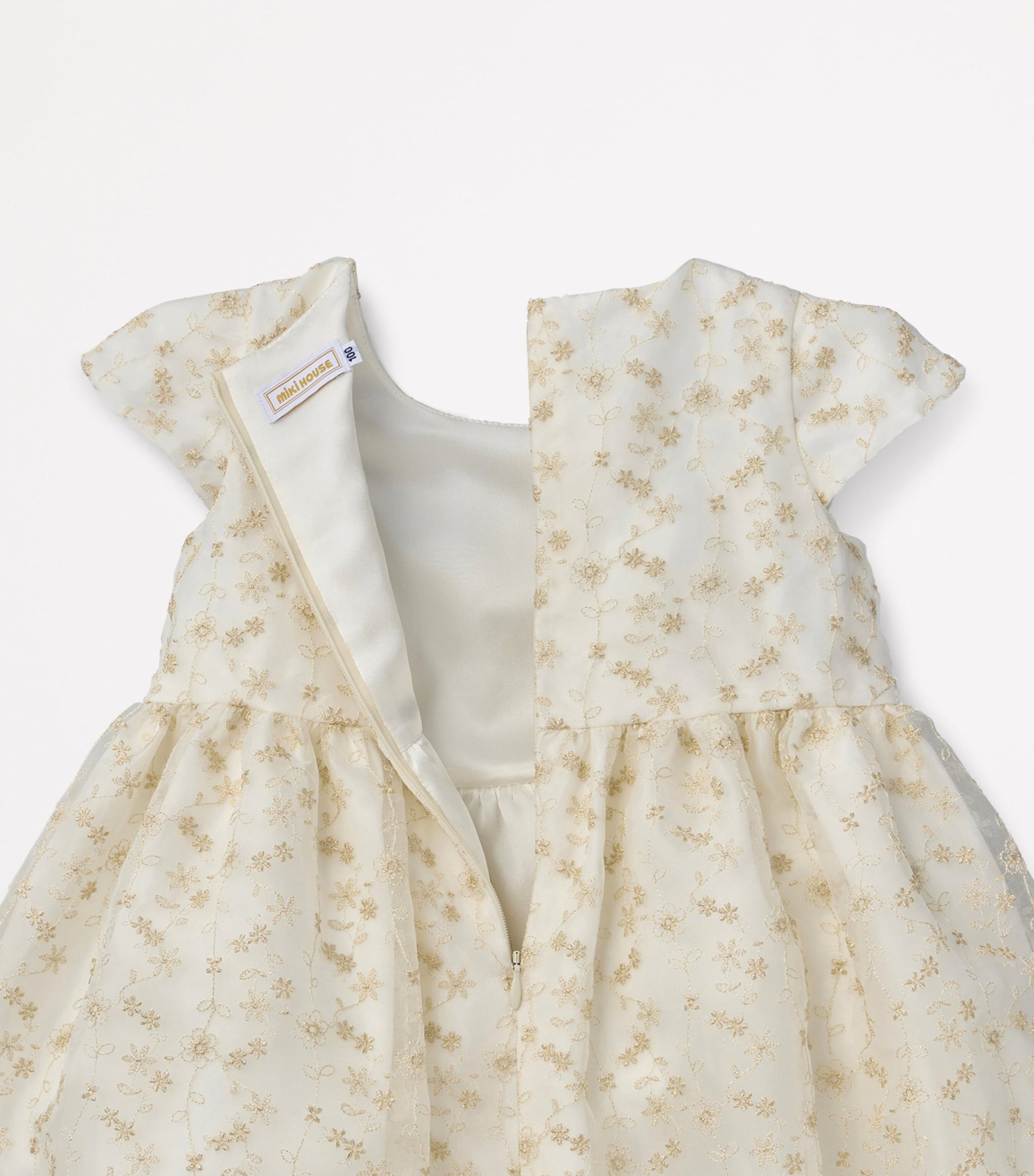 Silk Floral Embroidery Dress (3-7 Years)