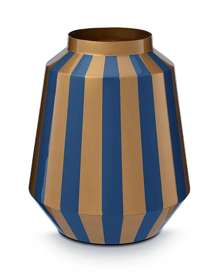 Декоративна ваза Pip Studio Stripes Navy-Gold 24 x 29 cm