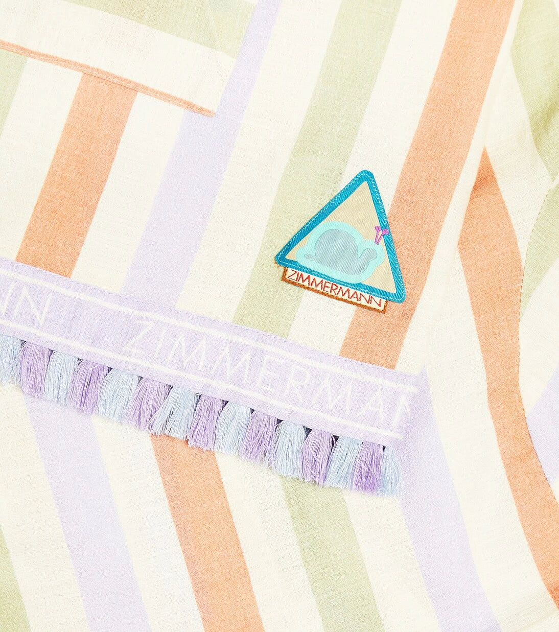 Zimmermann Kids - August striped cotton beach cover-up