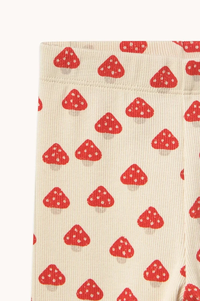 Çocuklar için pamuklu elastan tayt MINI MUSHROOMS RIB BABY PANT
