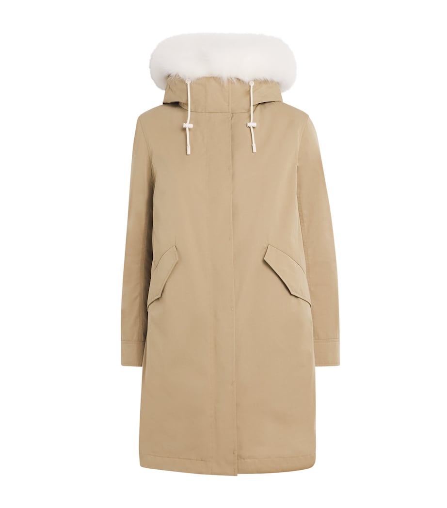Yellow Fox-Rabbit Blended-Cotton Parka (85cm)