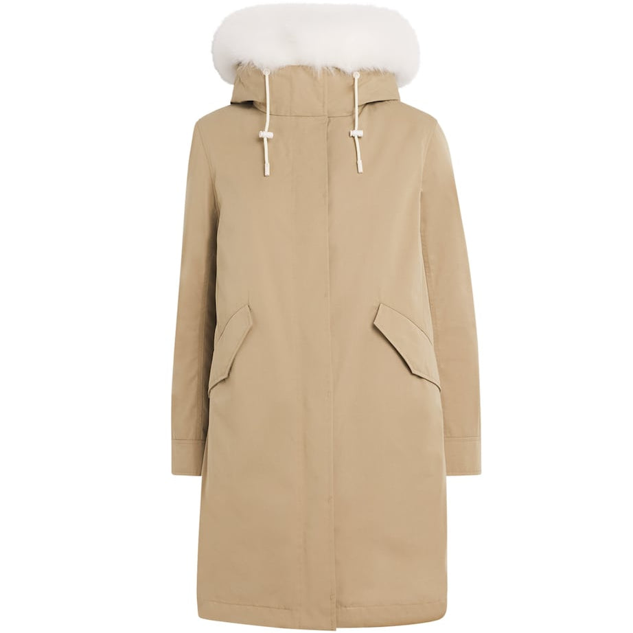 Yellow Fox-Rabbit Blended-Cotton Parka (85cm)