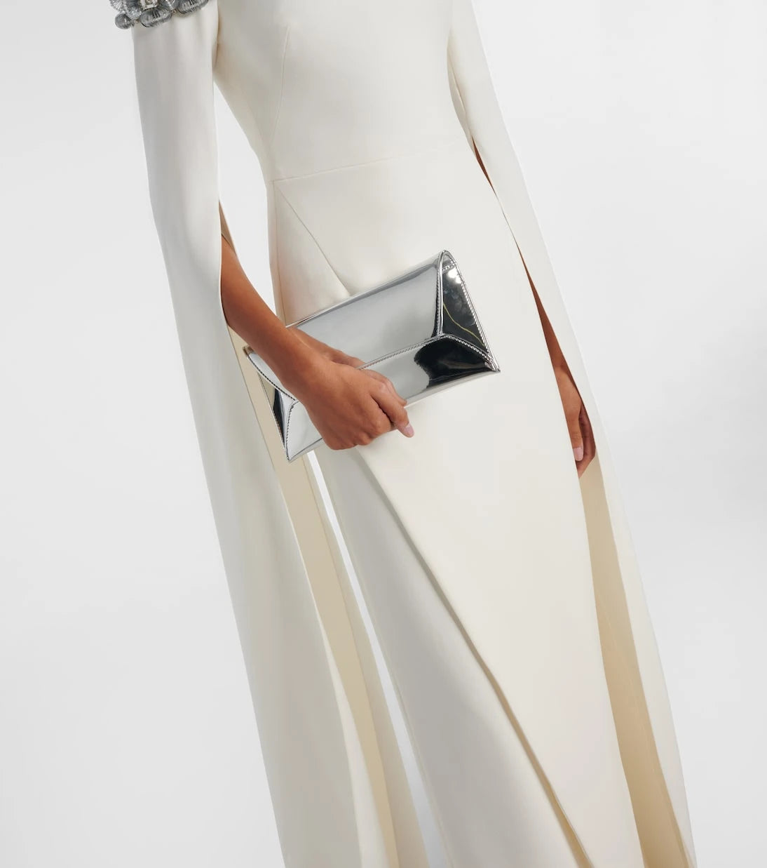 Safiyaa - Rinna floral-appliqué one-shoulder gown