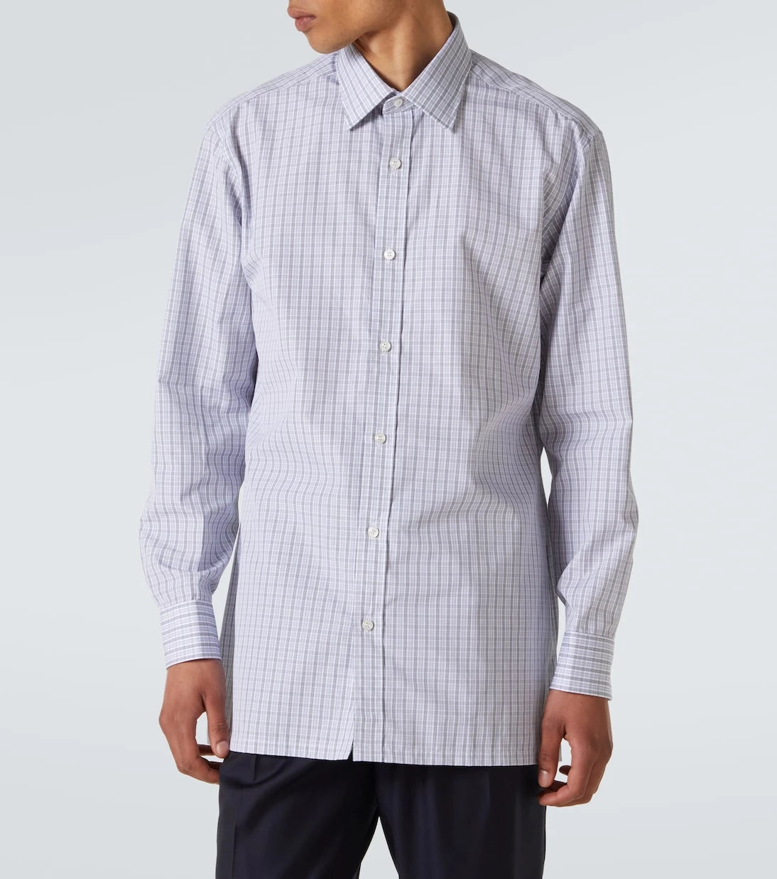 Charvet - Checked cotton poplin shirt