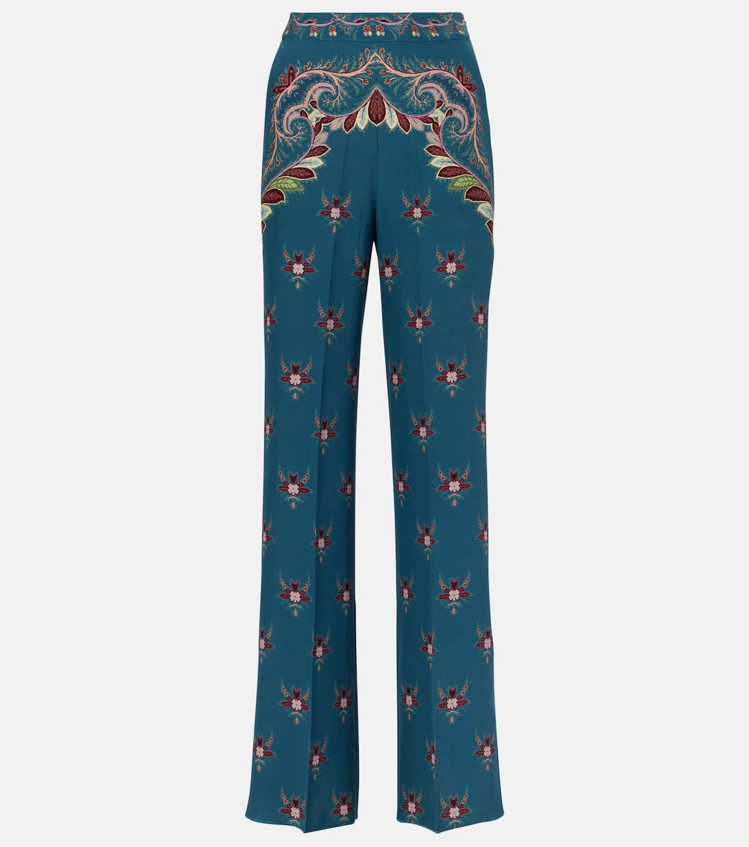 Etro - Floral printed silk flared pants