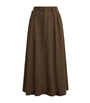 Brown Birdseye Tweed Evilyn Maxi Skirt