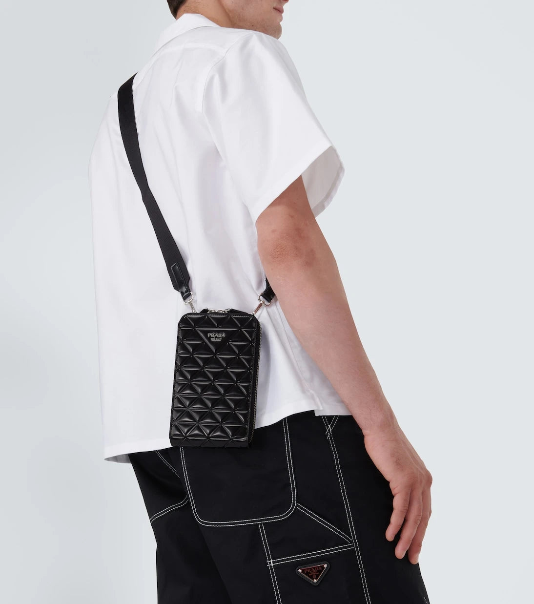 Prada - Embellished leather phone case