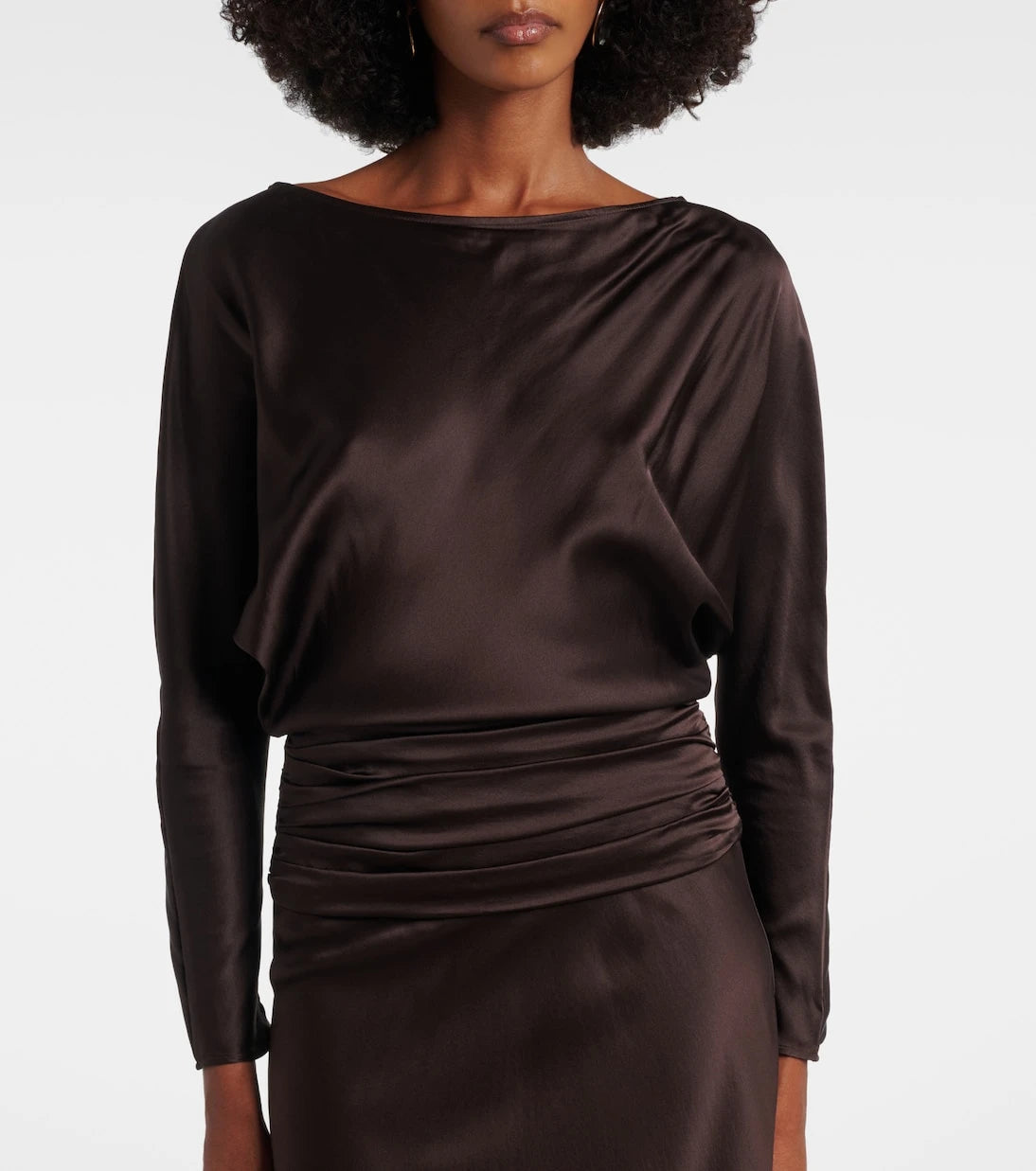 Staud - Freda ruched silk-blend gown