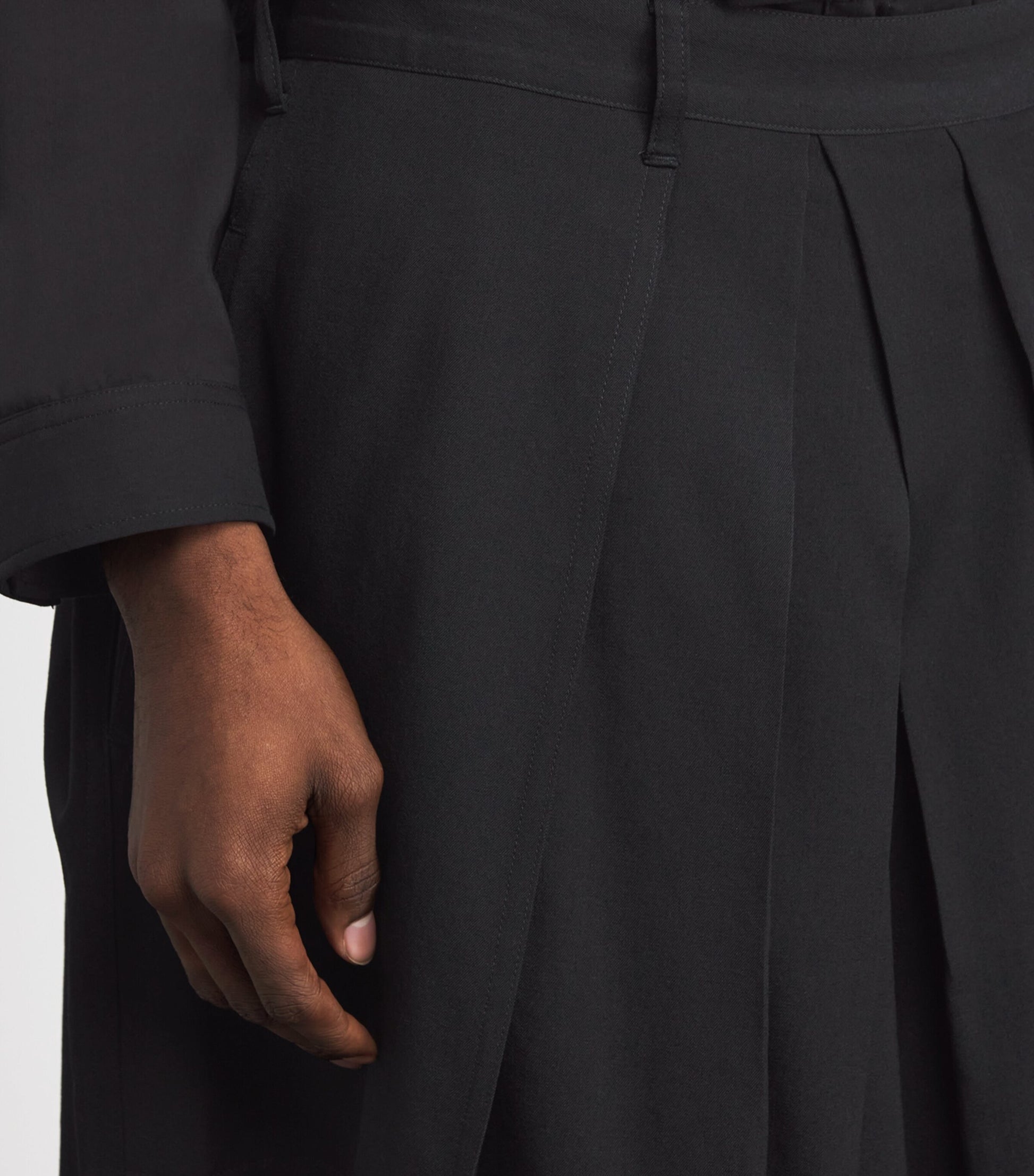 Wool Hakama Wide-Leg Trousers