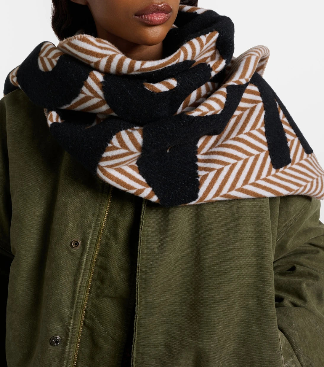 JW Anderson - Logolu yün ve alpaka karışımı atkı
