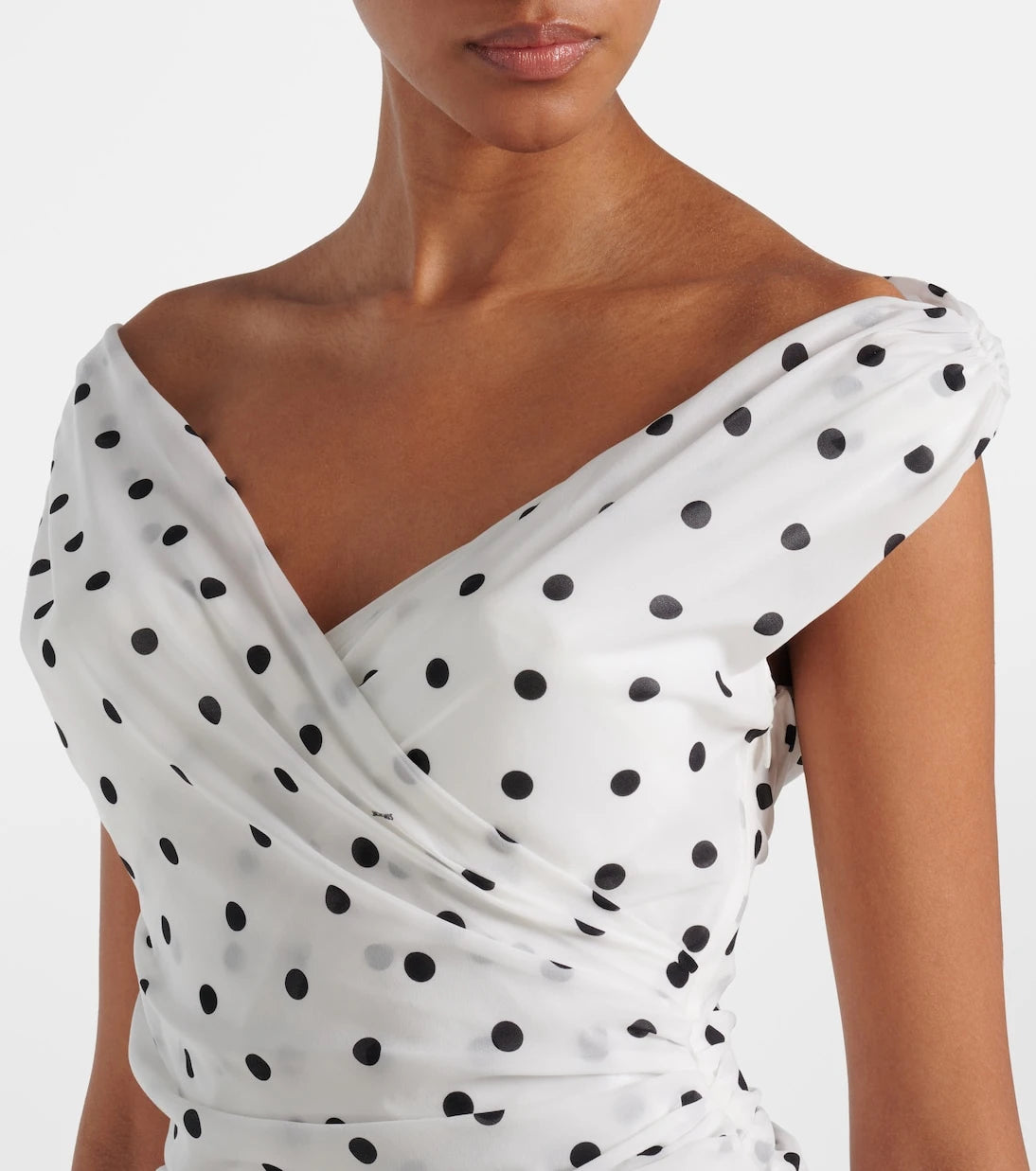 Jacquemus - Rita draped polka-dot maxi dress