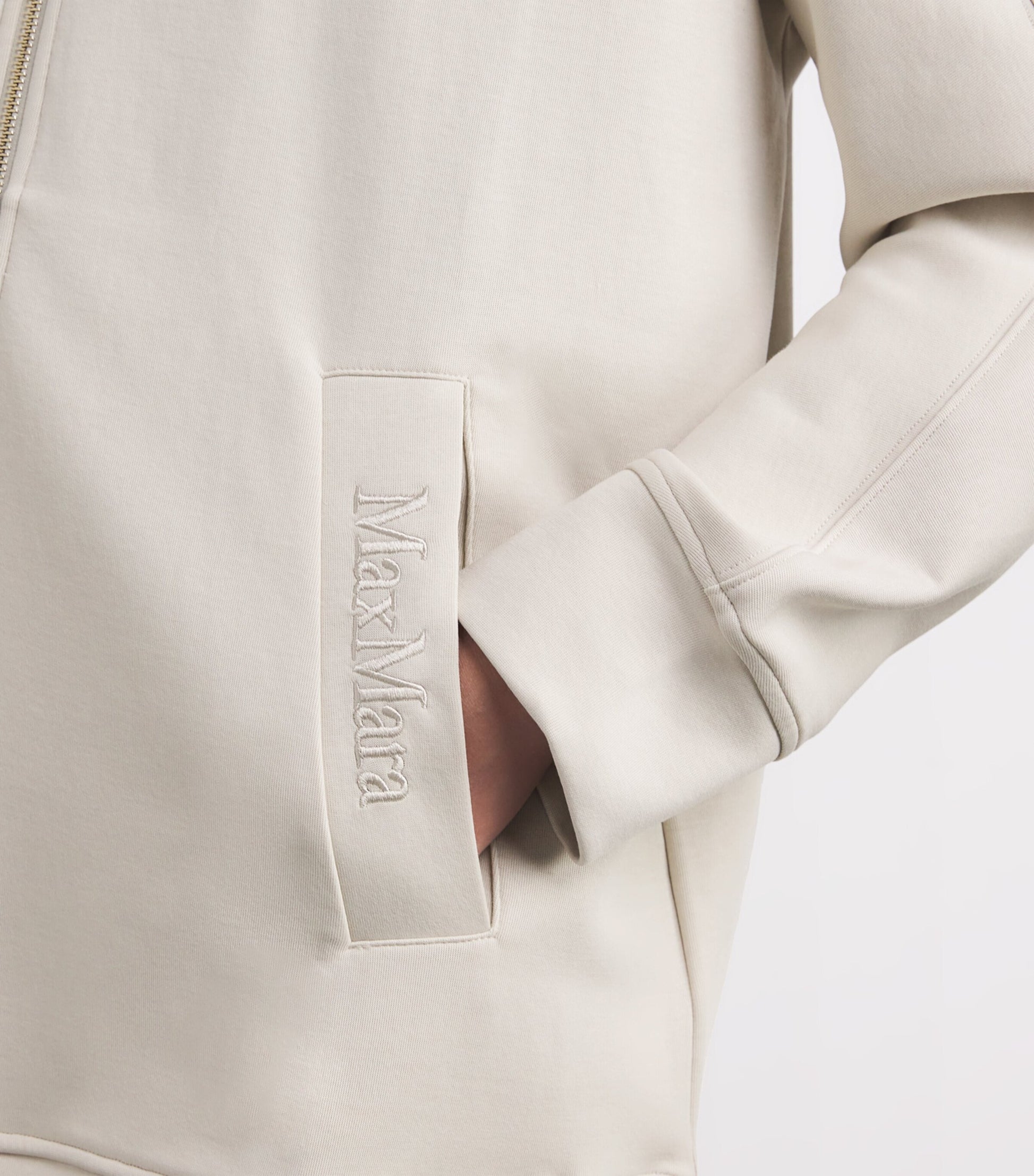 Max Mara White Cotton-Blend Jersey Hoodie