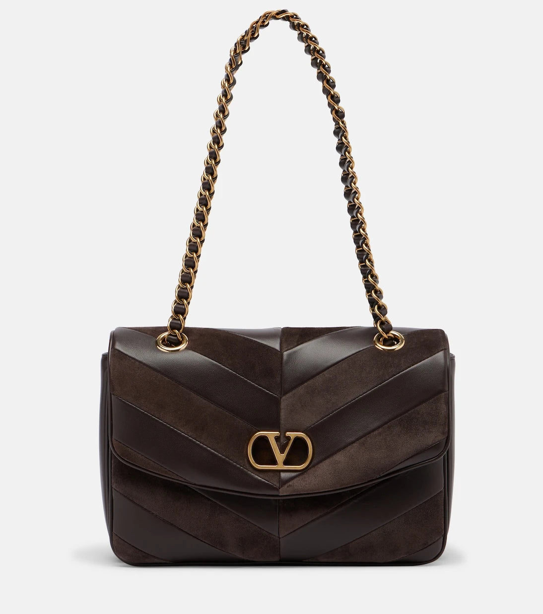 Valentino Garavani - Djuna Medium chevron leather shoulder bag