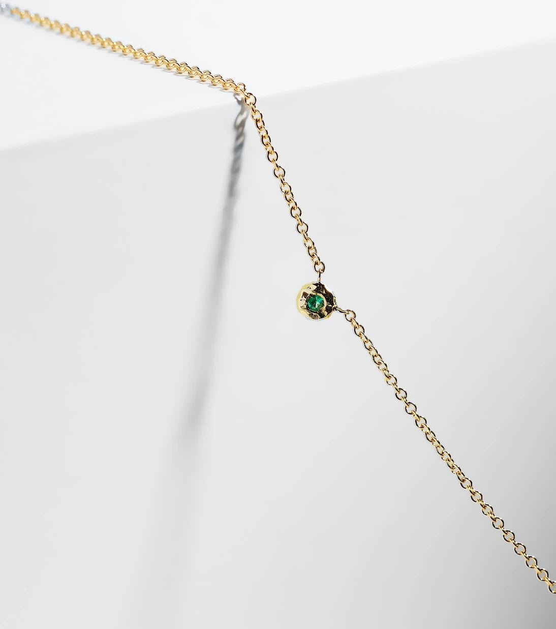 Octavia Elizabeth - Nesting Gem 18kt gold necklace with emerald