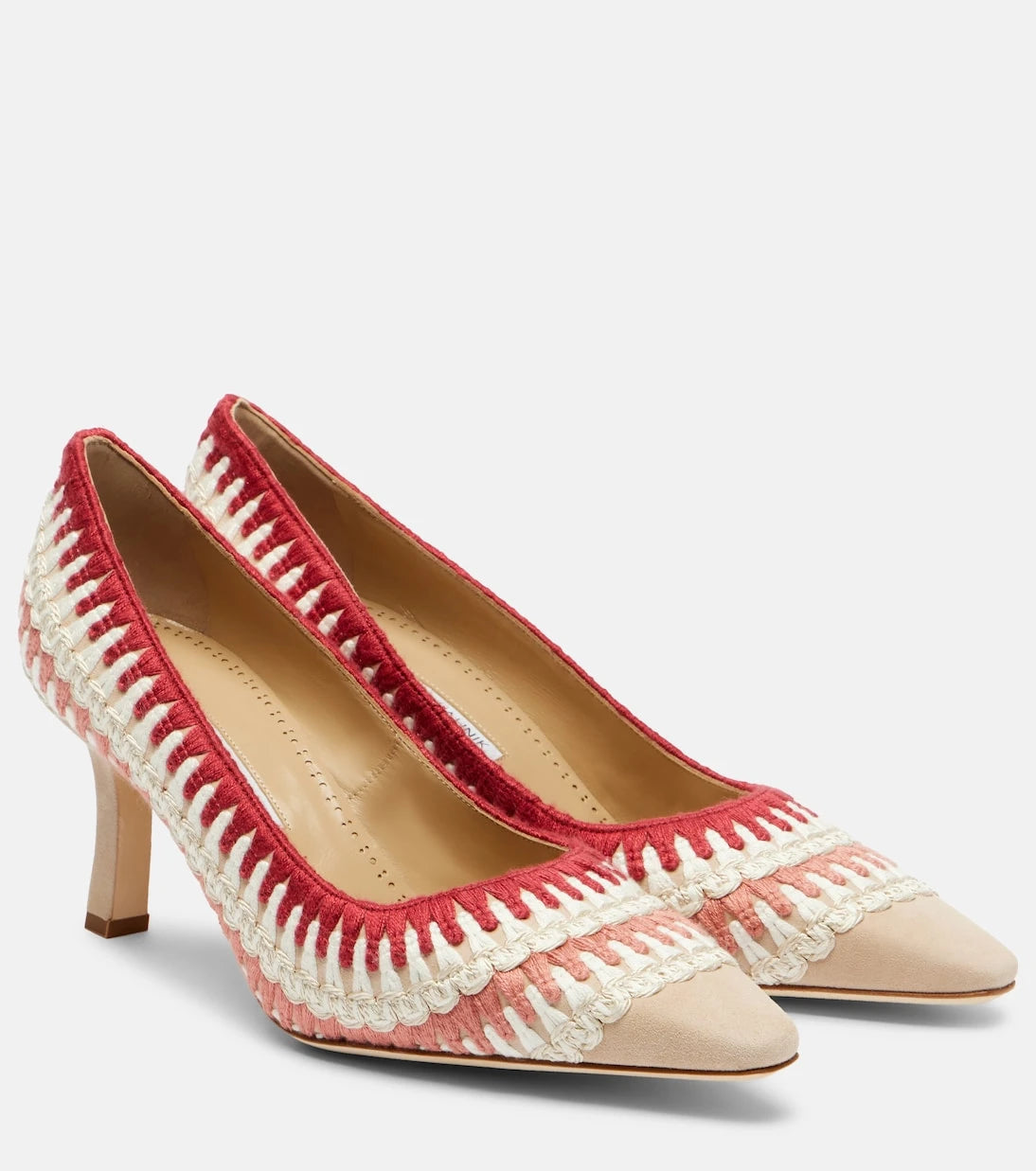 Manolo Blahnik - حذاء أُمبوهي 70 بكعب من جلد الشمواه والكروشيه