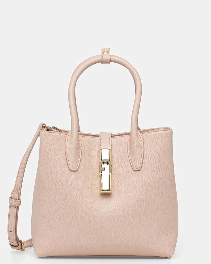 Furla чанта crossbody дамска от кожа Goccia S Tote Base 22