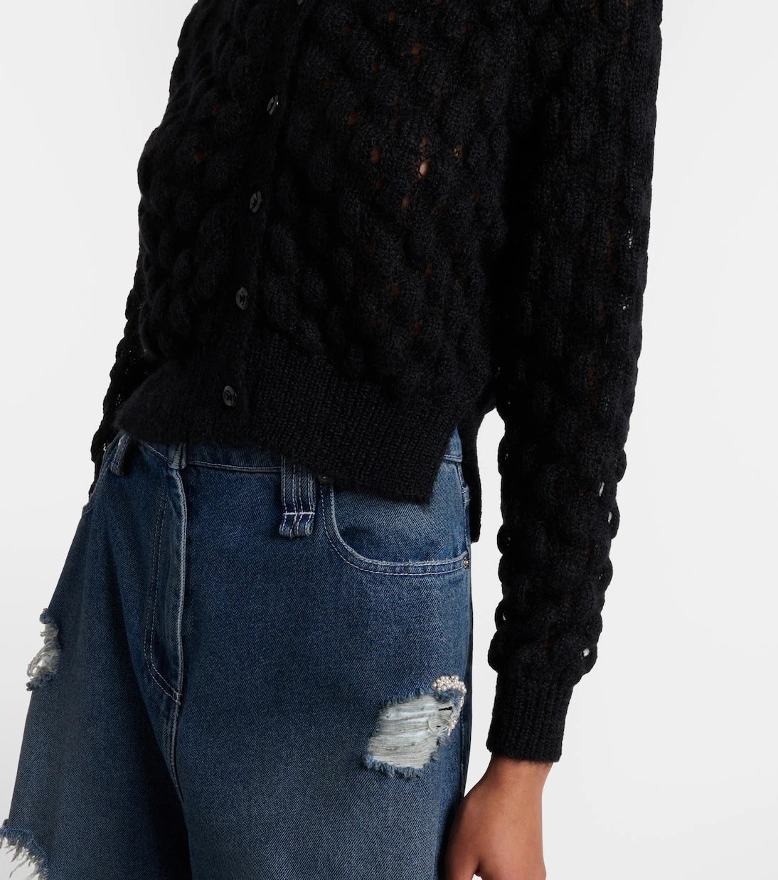 Simone Rocha - Embellished mohair-blend cardigan