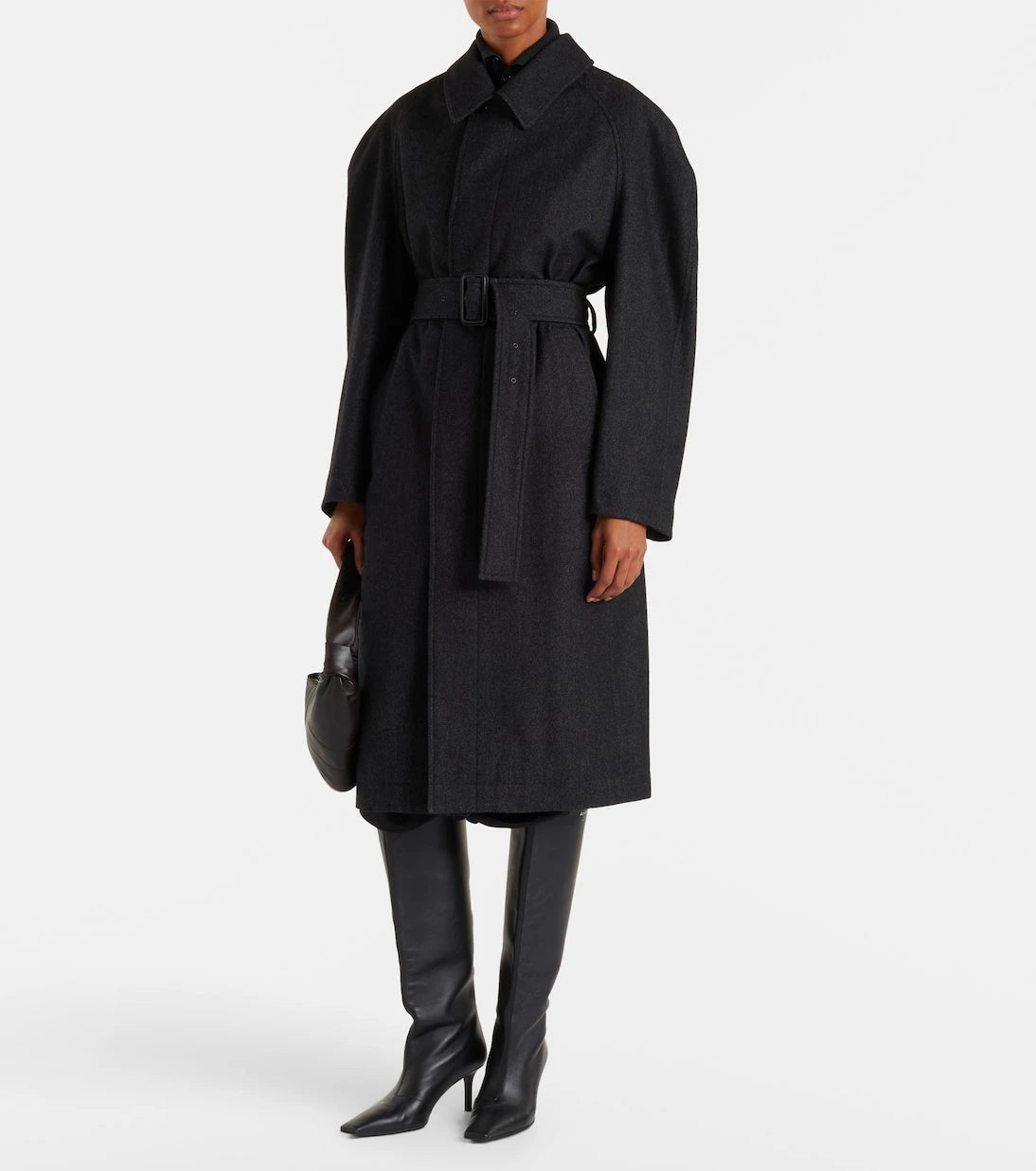 Lemaire - Belted wool and cotton twill coat
