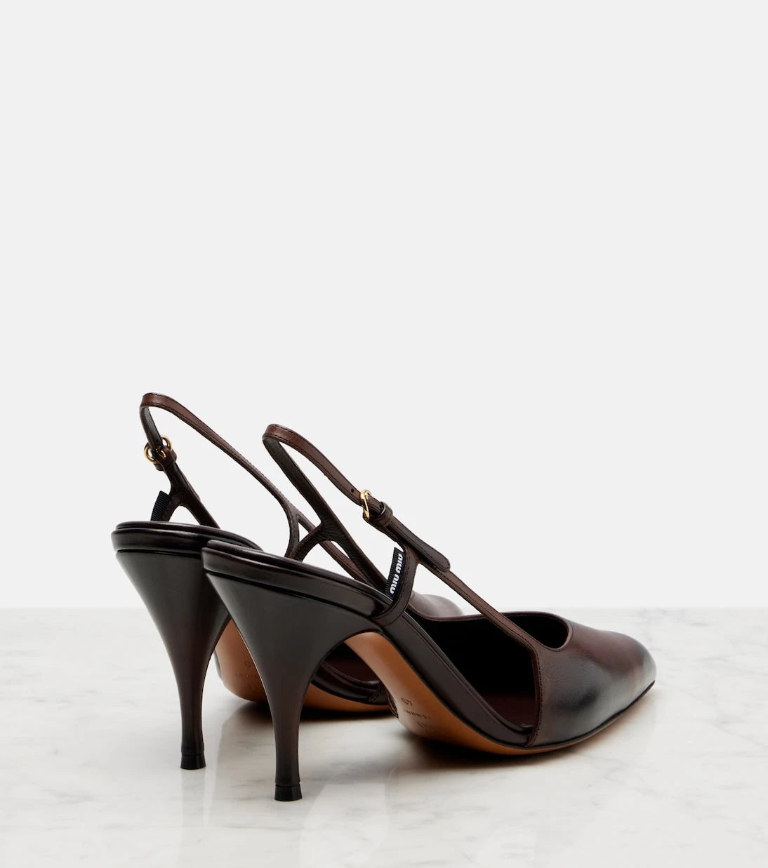 Miu Miu - Leather slingback pumps