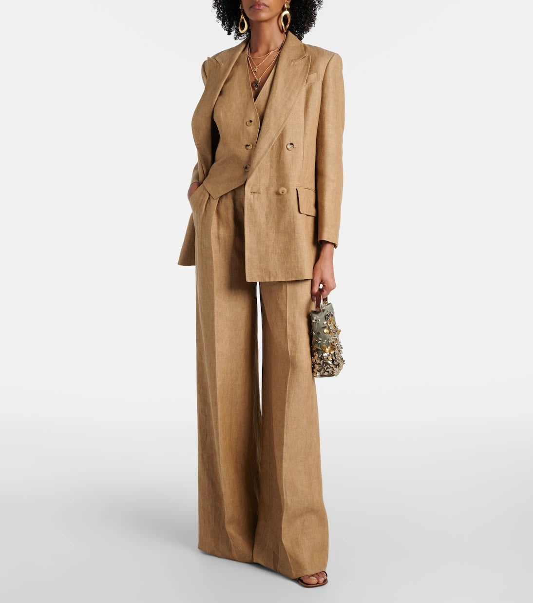 Max Mara - سترة سورو الكتان بظهر مفتوح