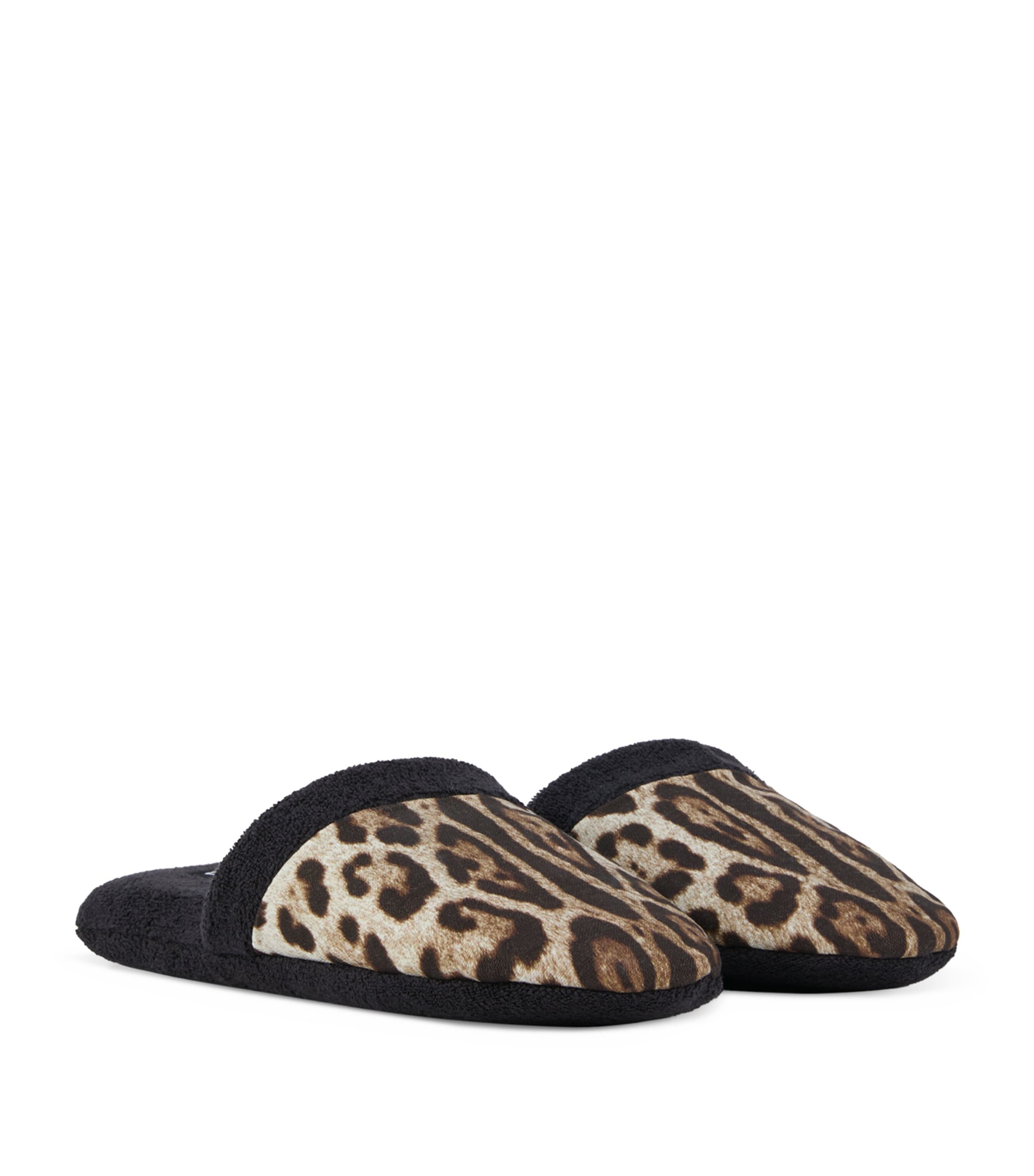 Dolce & Gabbana Casa Leopard Print Slippers