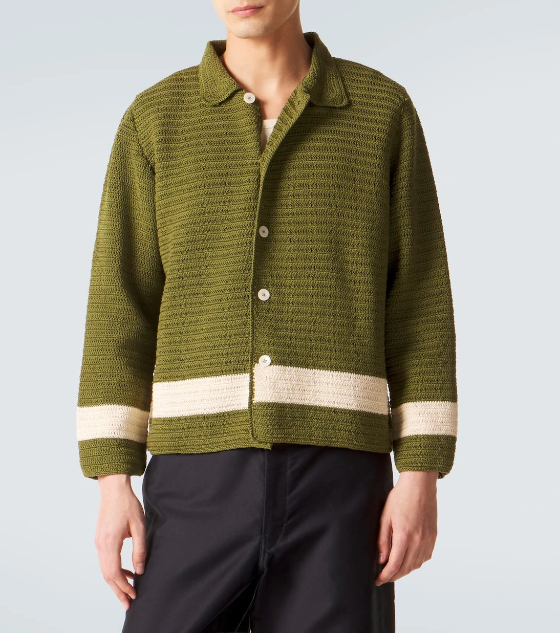 Bode - Marsh crochet cotton shirt