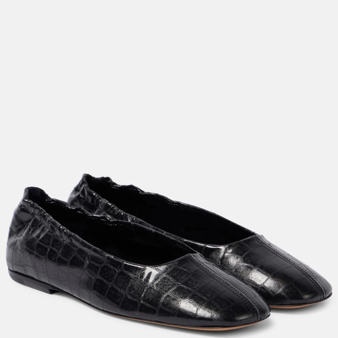 Dries Van Noten - Croc-effect leather ballet flats