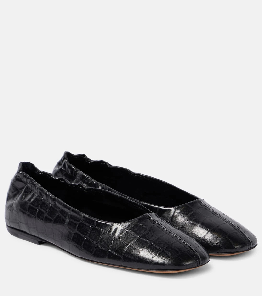 Dries Van Noten - Croc-effect leather ballet flats