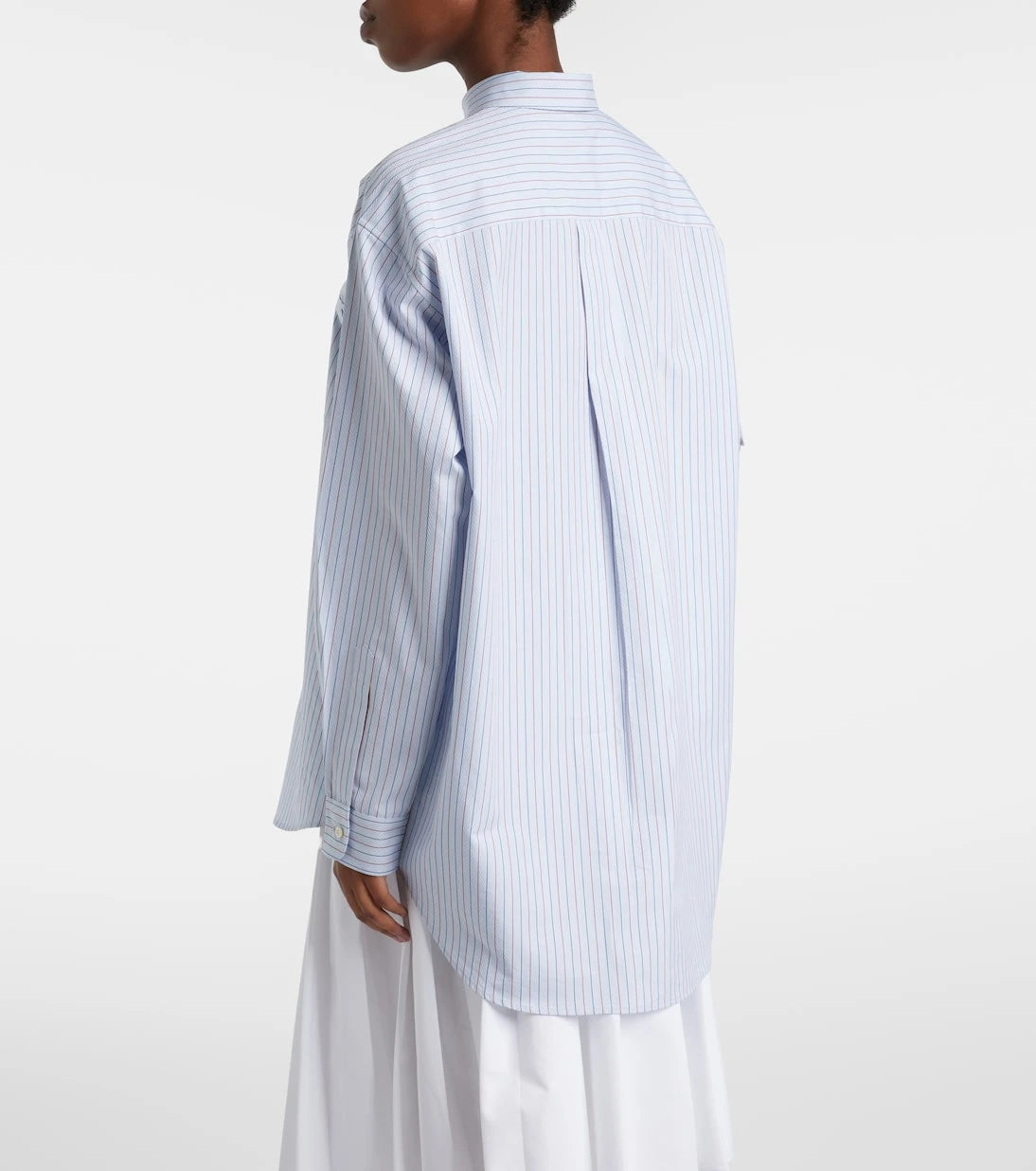 Prada - Chevron striped oversized cotton shirt