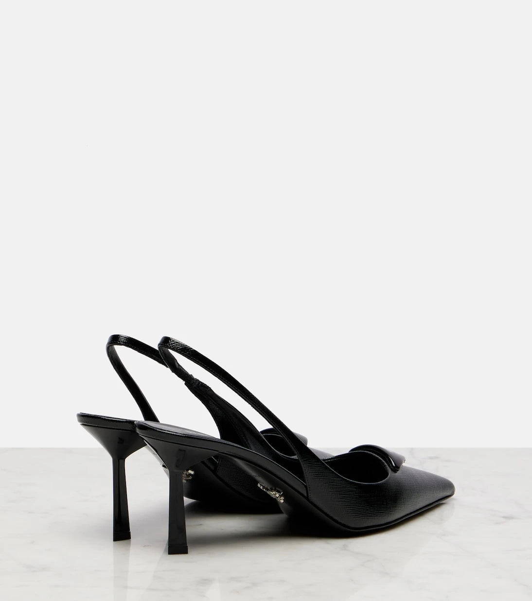 Prada - Saffiano deri slingback topuklu ayakkabılar