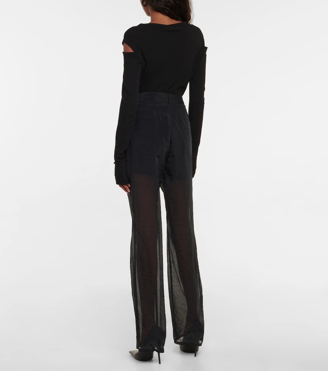 Helmut Lang - Paneled high-rise bootcut pants
