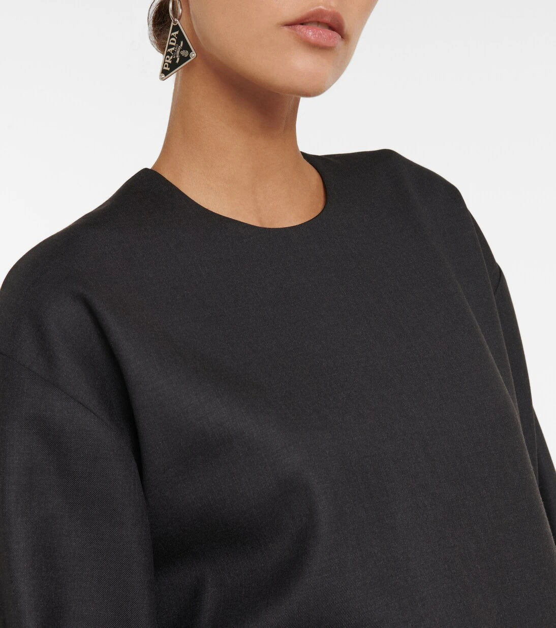 Prada - Buckled wool crêpe minidress