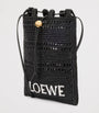 LOEWE Black x Paula's Ibiza Raffia Drawstring Pocket Bag