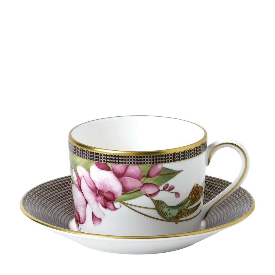 Hummingbird Teacup and Saucer