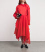 A.W.A.K.E. Mode Red Silk Organza Shirt Midi Dress