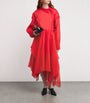 A.W.A.K.E. Mode Red Silk Organza Shirt Midi Dress