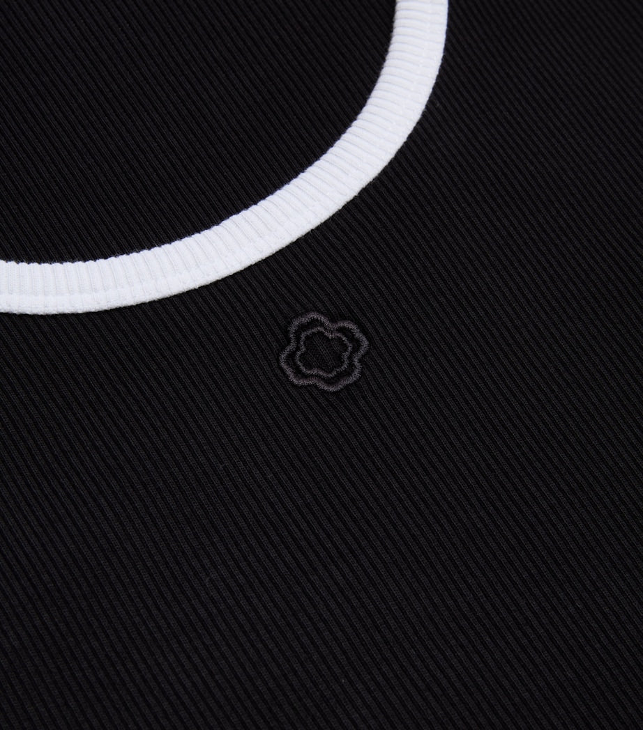 Maje Black Stretch-Cotton Ribbed Maxi Dress