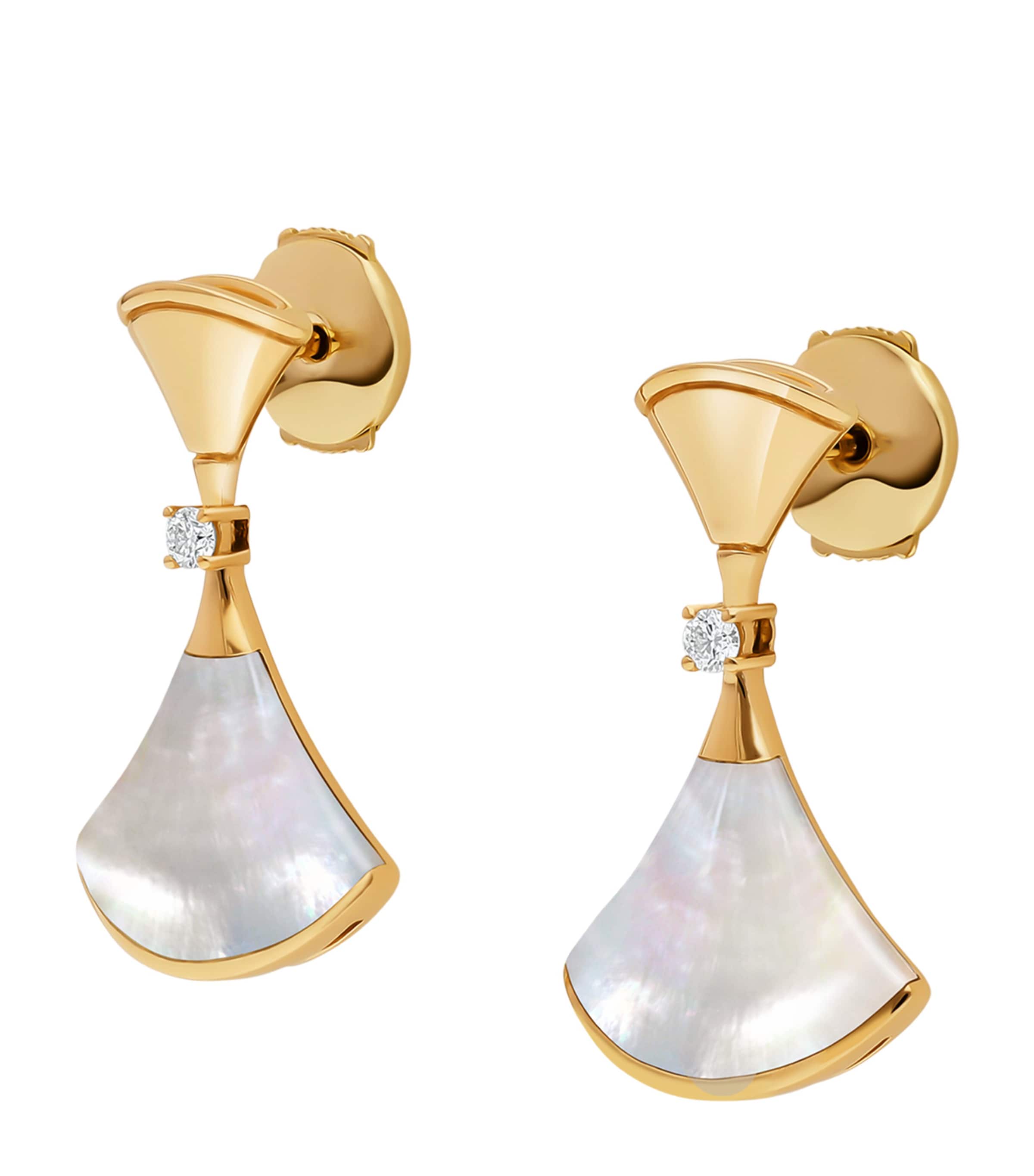 Yellow Gold and Mother of Pearl Divas' Dream Earrings