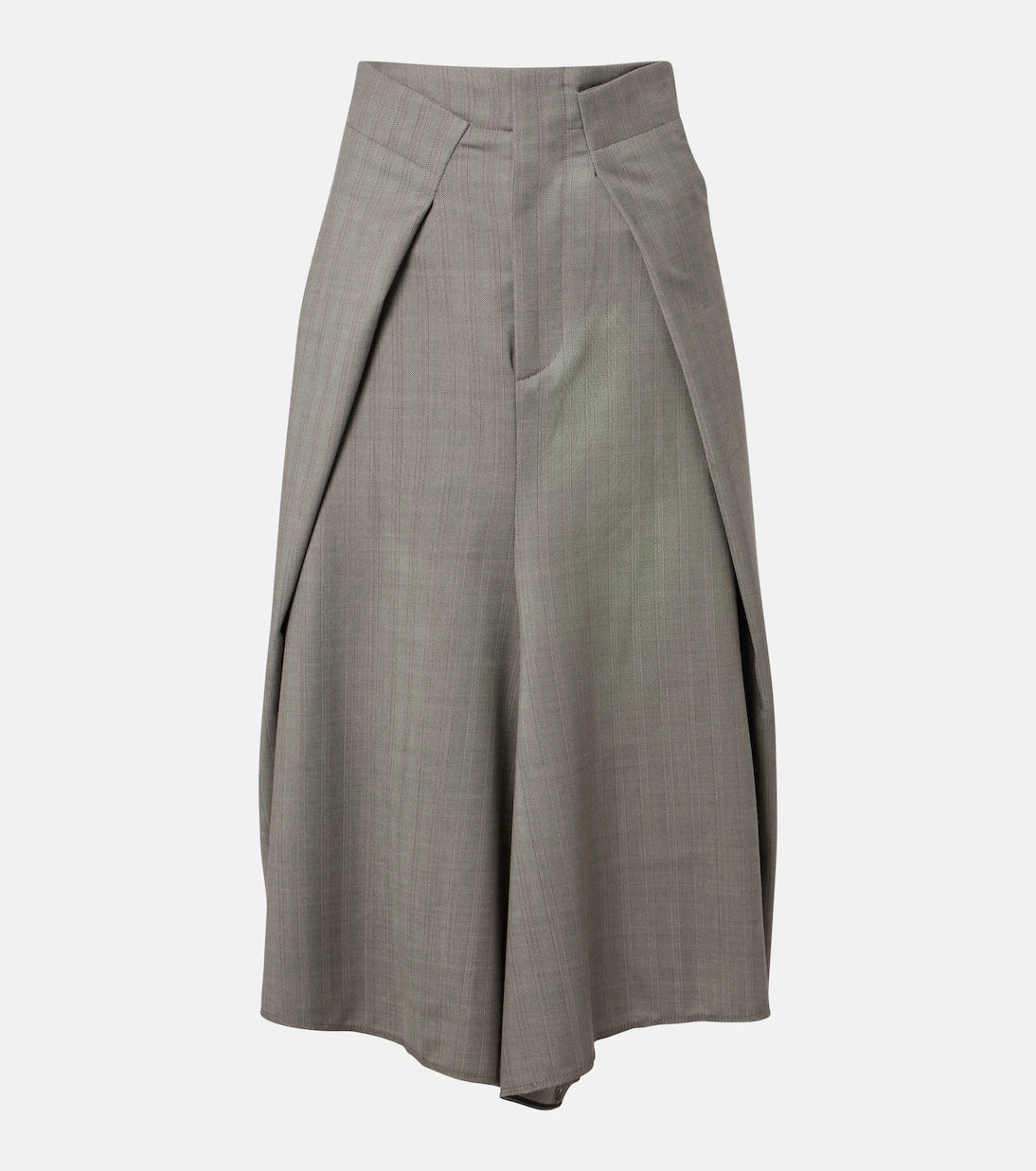 Victoria Beckham - Asymmetric virgin wool midi skirt