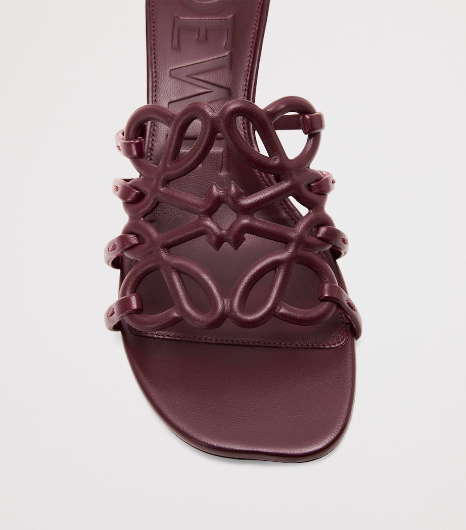 LOEWE Leather Petal Anagram Heeled Mules 45
